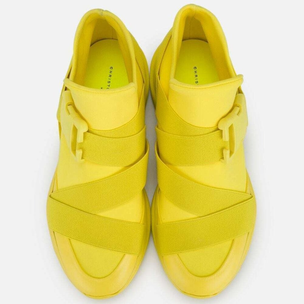 Christopher Kane Neoprene Buckled High Tops Solar Sun Yellow EU 40 MSRP $445 - Picture 1 of 14